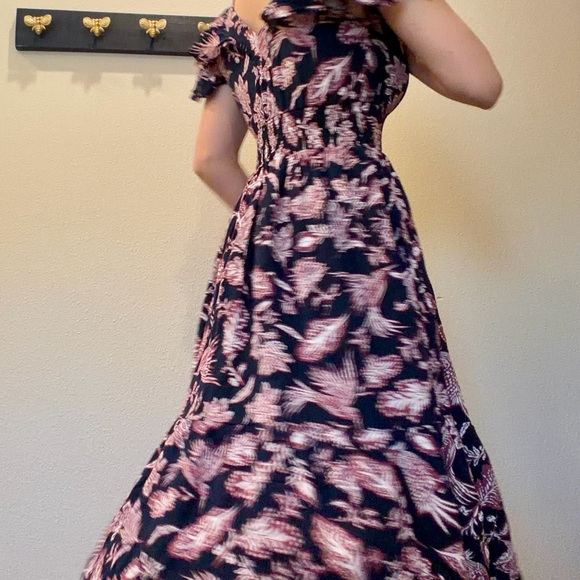 Maurices Navy and Pink Floral Midi Dress - Picture 9 of 10
